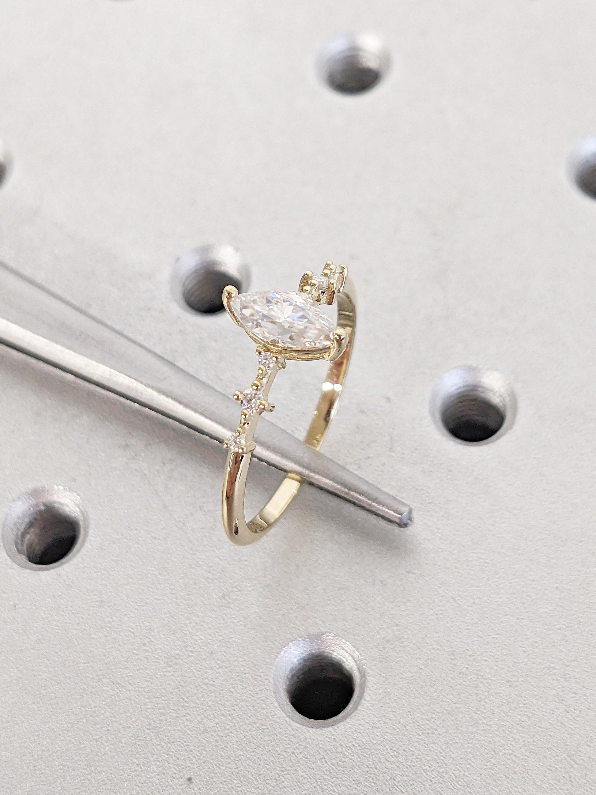 Asscher Three Stones Engagement Ring – 5.75 CT Moissanite Diamond