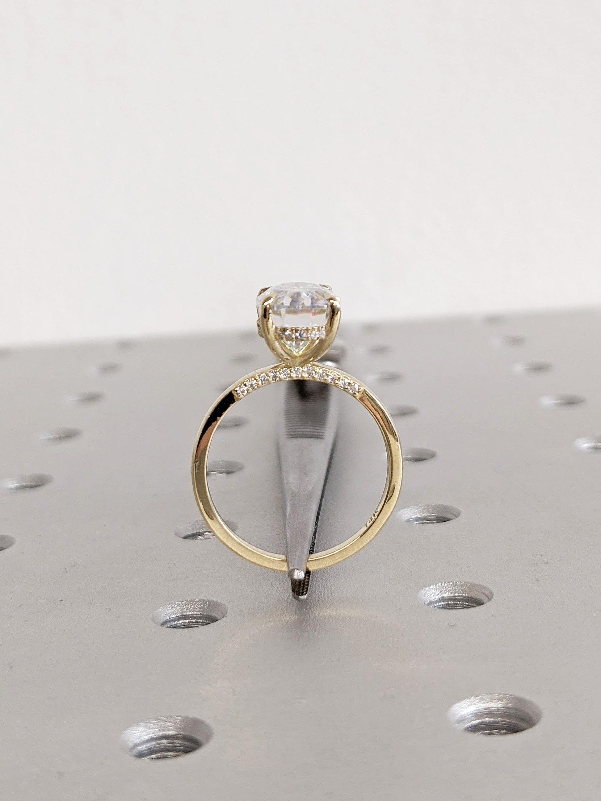 Asscher Three Stones Engagement Ring – 5.75 CT Moissanite Diamond