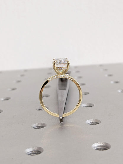 Asscher Three Stones Engagement Ring – 5.75 CT Moissanite Diamond