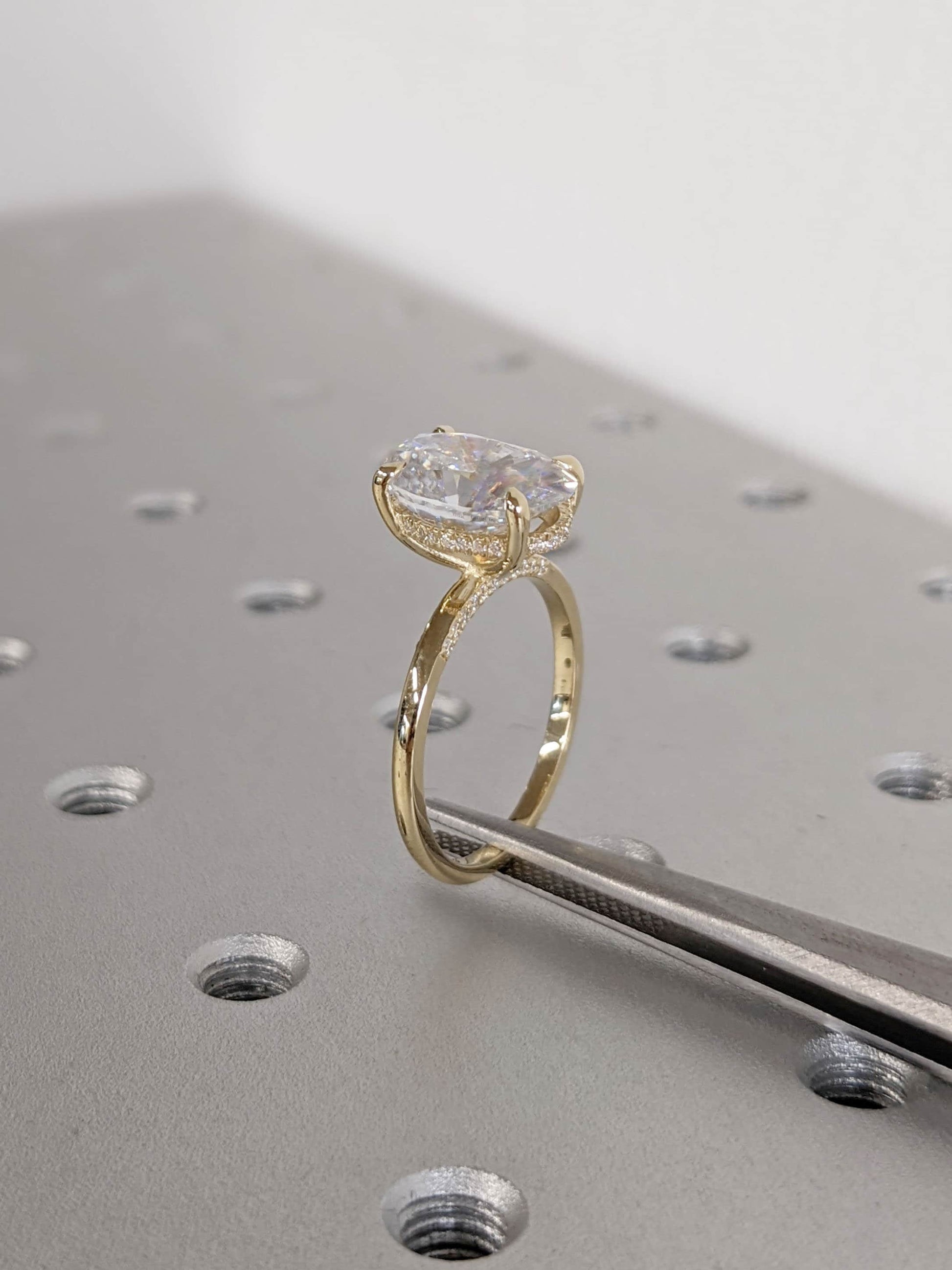 Asscher Three Stones Engagement Ring – 5.75 CT Moissanite Diamond