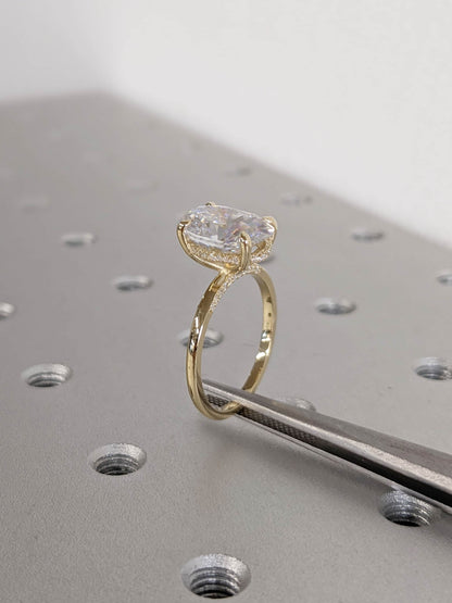 Asscher Three Stones Engagement Ring – 5.75 CT Moissanite Diamond