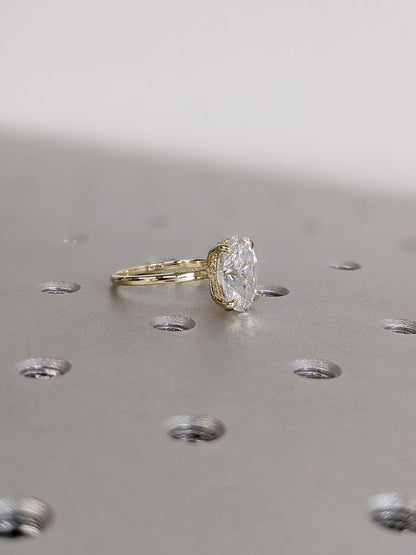 Asscher Three Stones Engagement Ring – 5.75 CT Moissanite Diamond