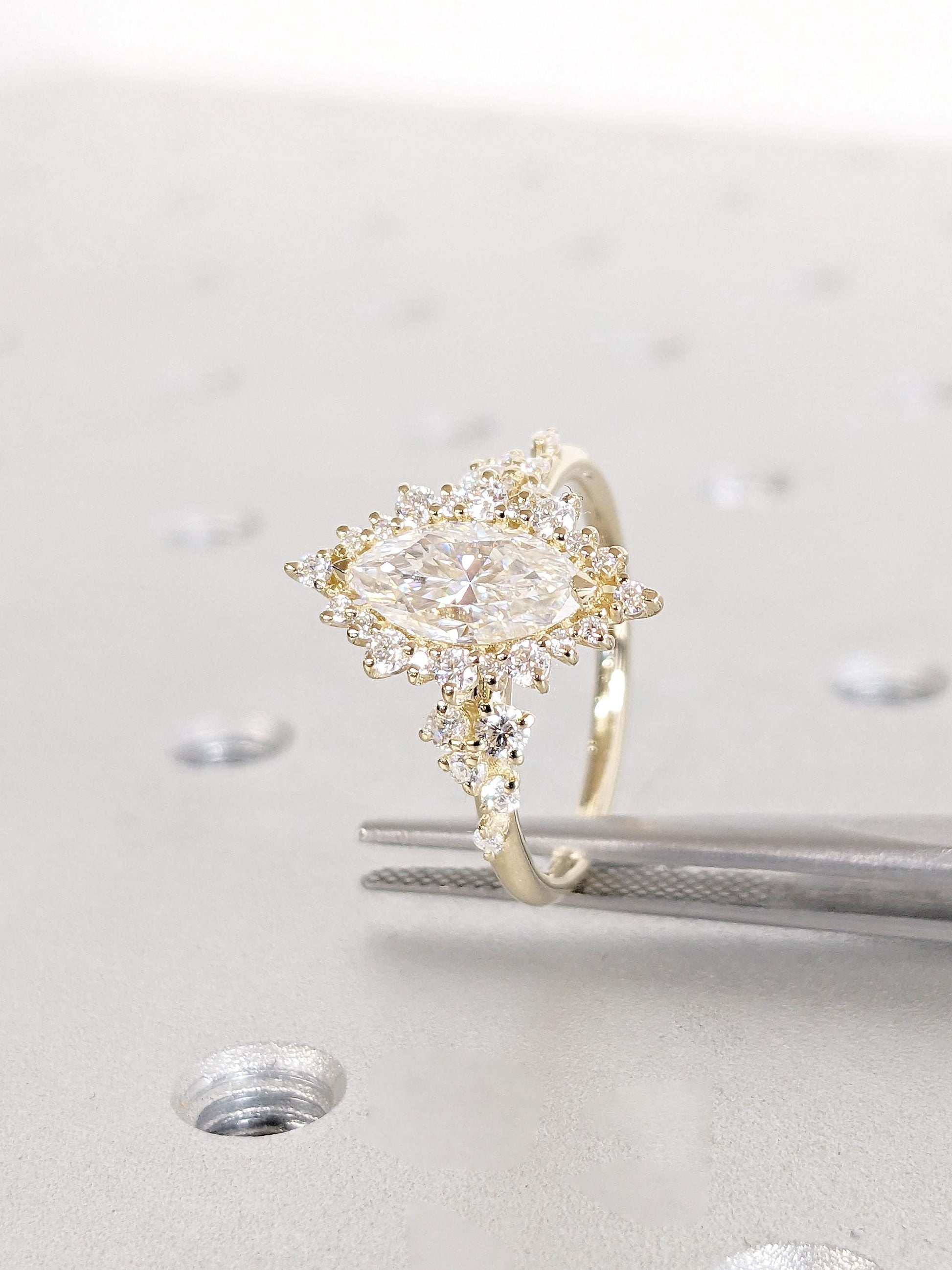 Asscher Three Stones Engagement Ring – 5.75 CT Moissanite Diamond