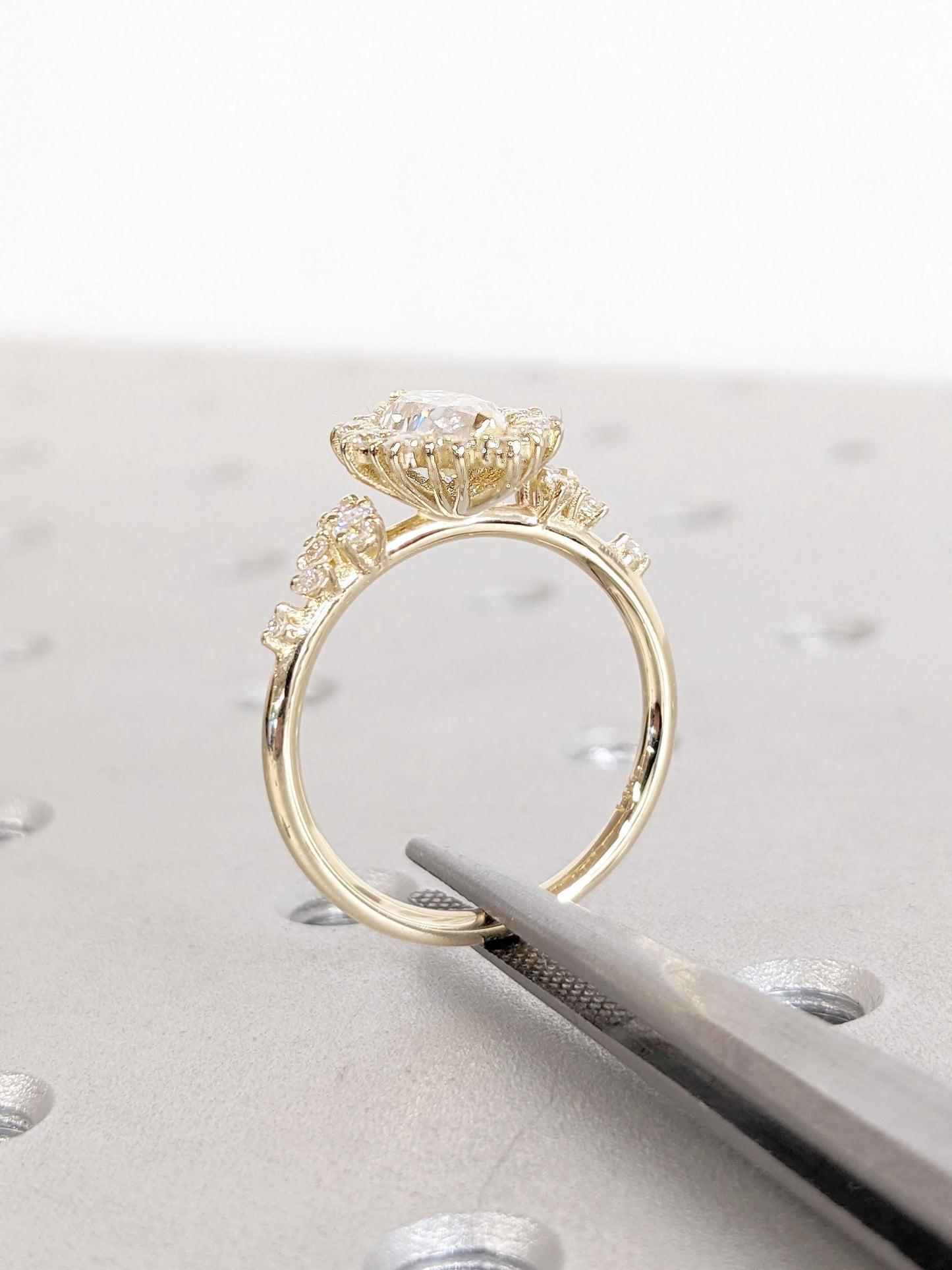 Asscher Three Stones Engagement Ring – 5.75 CT Moissanite Diamond