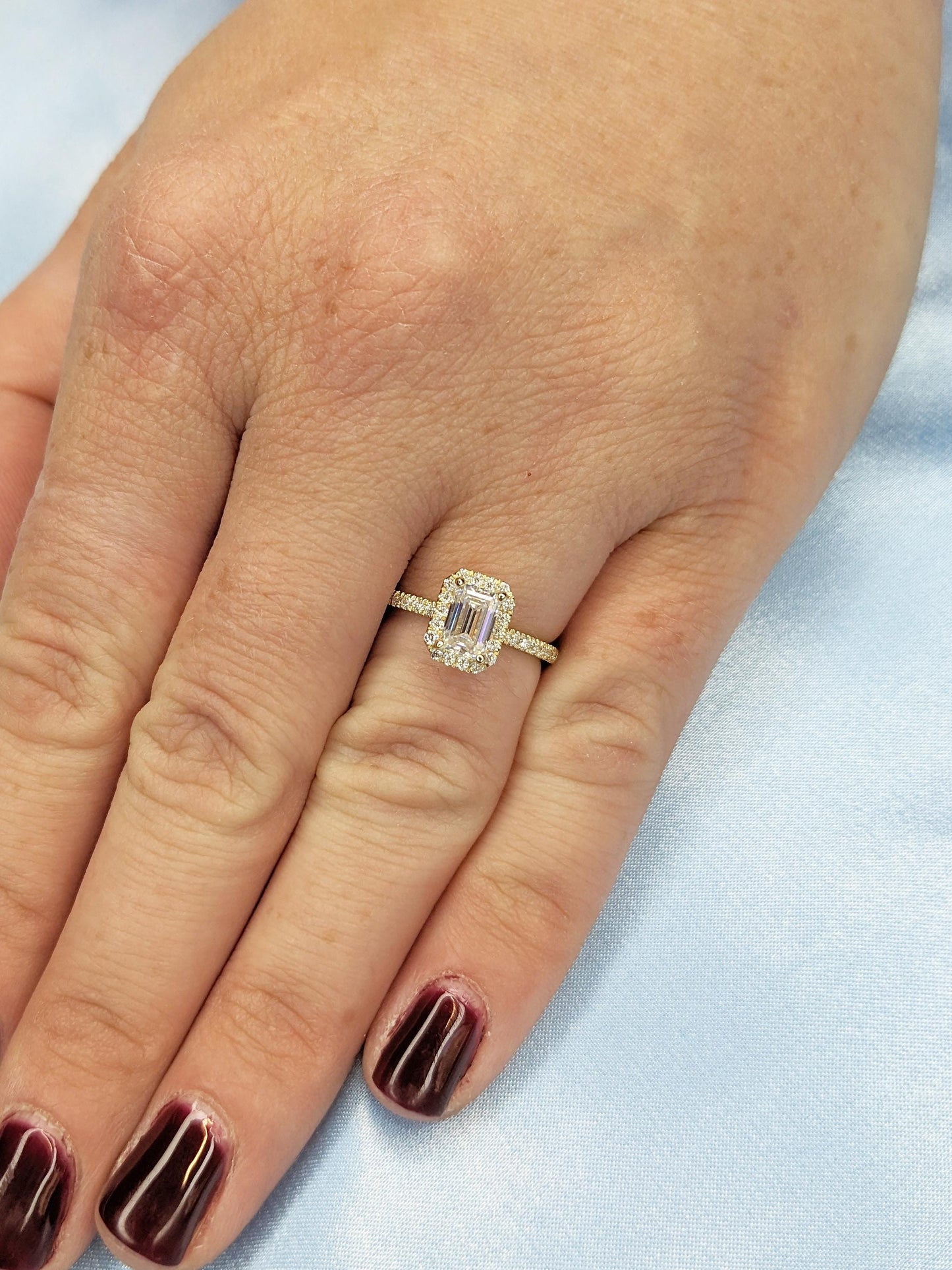 Asscher Three Stones Engagement Ring – 5.75 CT Moissanite Diamond