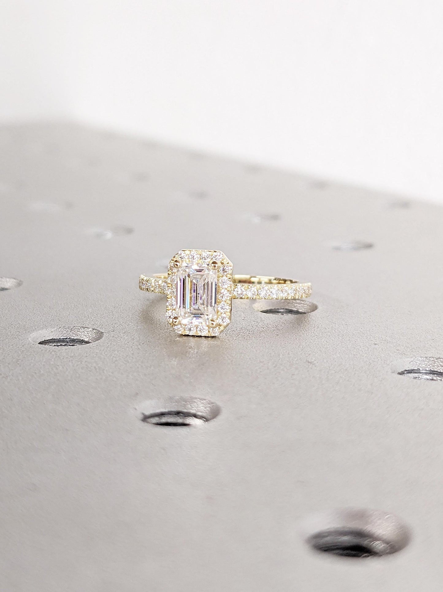 Asscher Three Stones Engagement Ring – 5.75 CT Moissanite Diamond