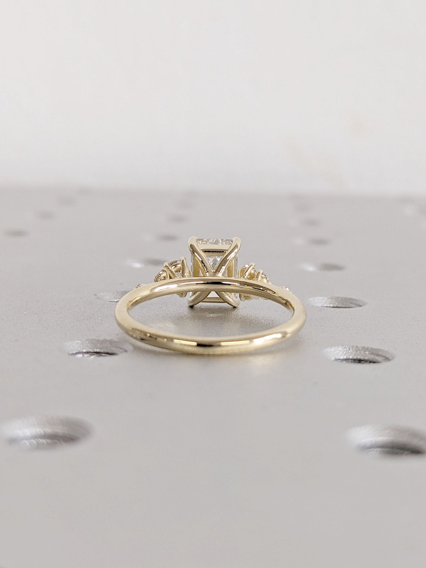 Asscher Three Stones Engagement Ring – 5.75 CT Moissanite Diamond