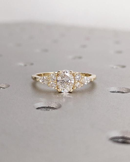 Asscher Three Stones Engagement Ring – 5.75 CT Moissanite Diamond