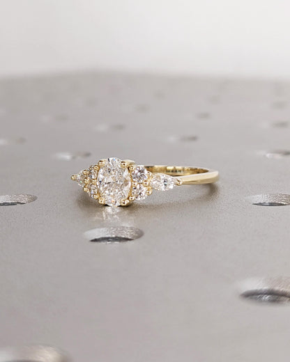 Asscher Three Stones Engagement Ring – 5.75 CT Moissanite Diamond