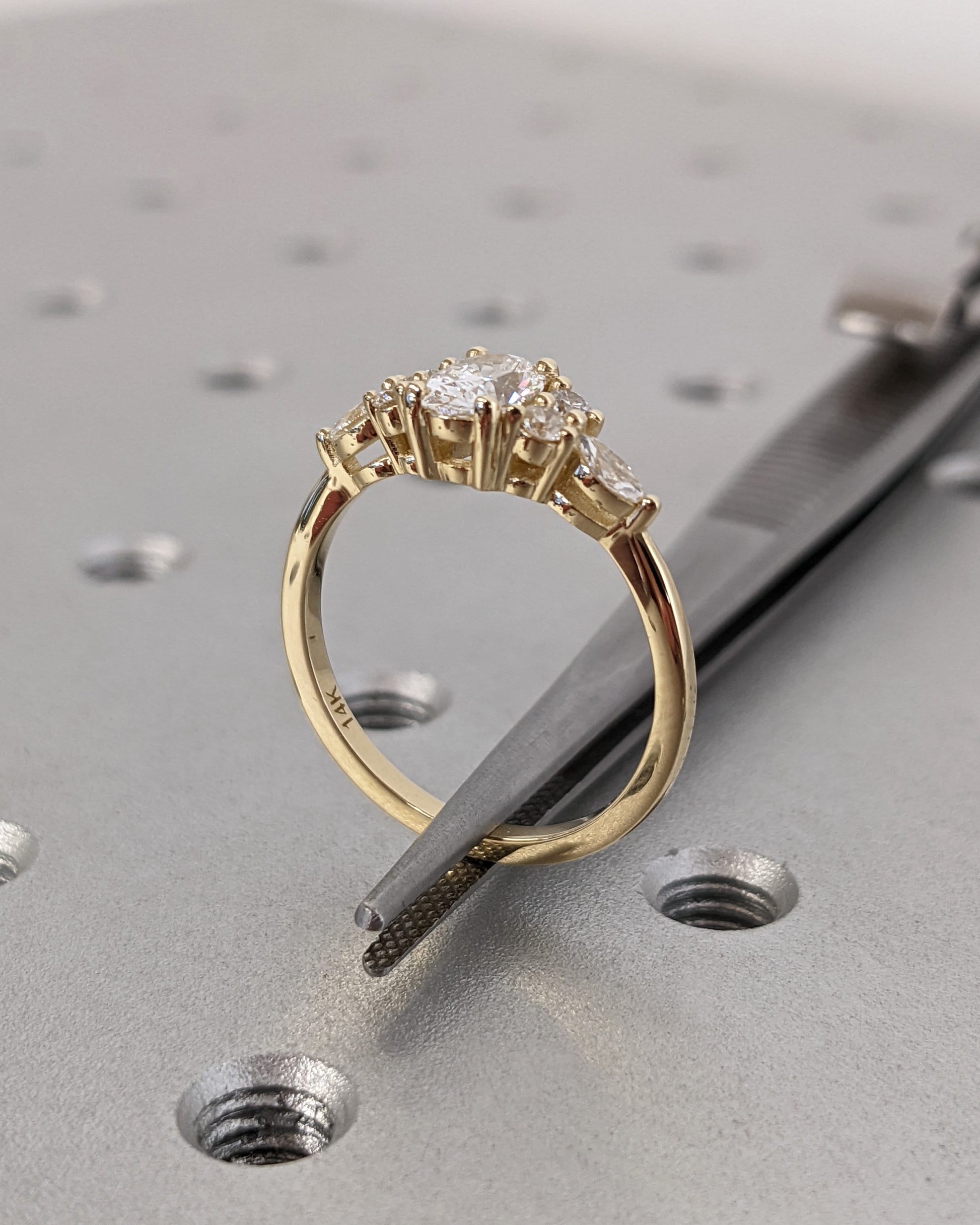 Asscher Three Stones Engagement Ring – 5.75 CT Moissanite Diamond