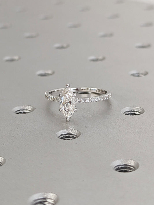 Asscher Three Stones Engagement Ring – 5.75 CT Moissanite Diamond