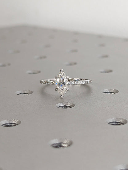 Asscher Three Stones Engagement Ring – 5.75 CT Moissanite Diamond