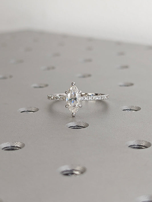Asscher Three Stones Engagement Ring – 5.75 CT Moissanite Diamond
