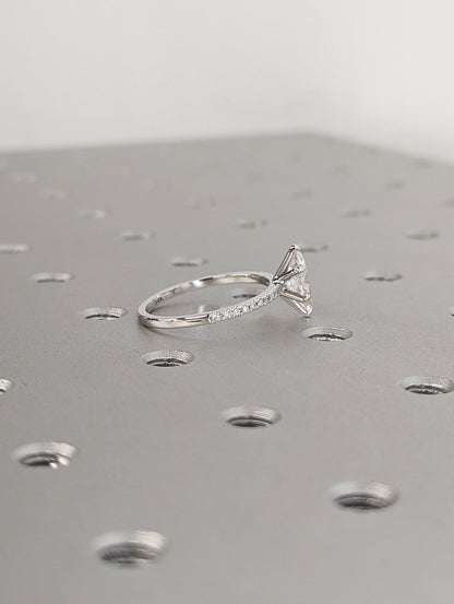 Asscher Three Stones Engagement Ring – 5.75 CT Moissanite Diamond