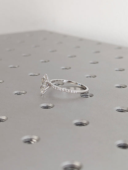 Asscher Three Stones Engagement Ring – 5.75 CT Moissanite Diamond
