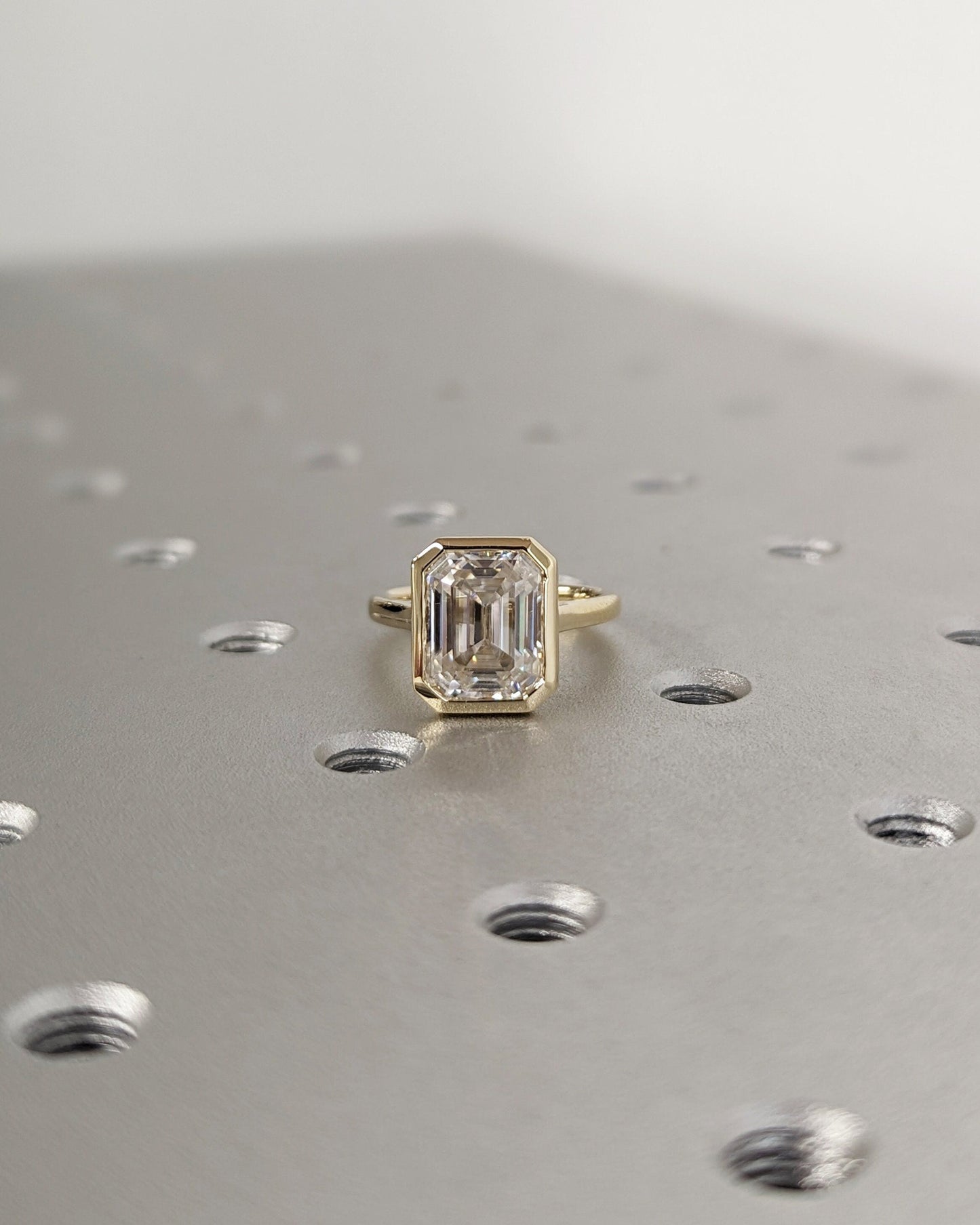 Asscher Three Stones Engagement Ring – 5.75 CT Moissanite Diamond