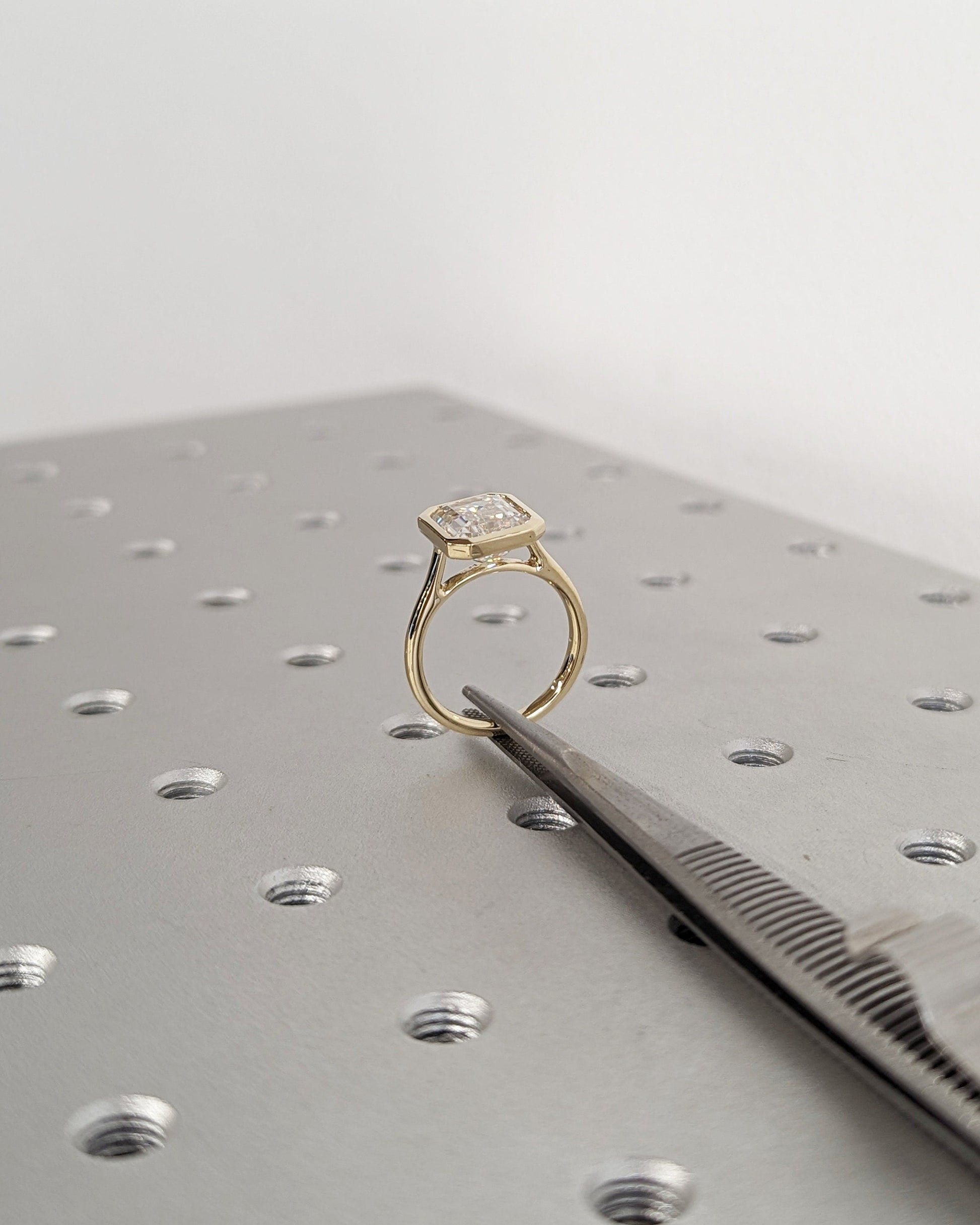 Asscher Three Stones Engagement Ring – 5.75 CT Moissanite Diamond