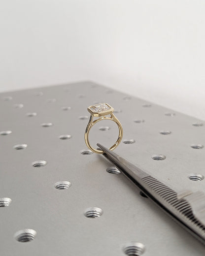 Asscher Three Stones Engagement Ring – 5.75 CT Moissanite Diamond
