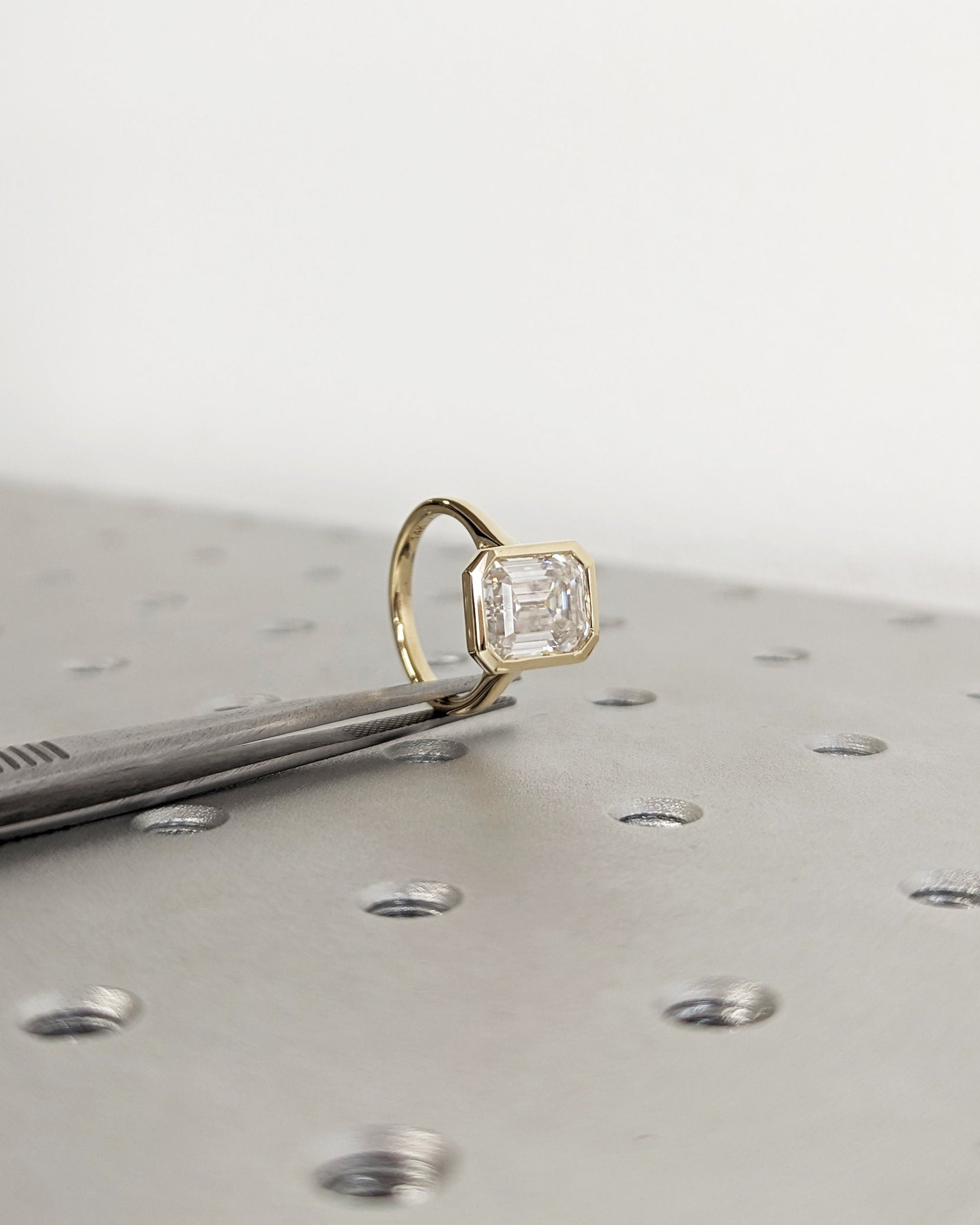 Asscher Three Stones Engagement Ring – 5.75 CT Moissanite Diamond