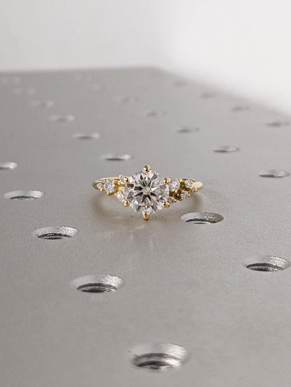 Asscher Three Stones Engagement Ring – 5.75 CT Moissanite Diamond