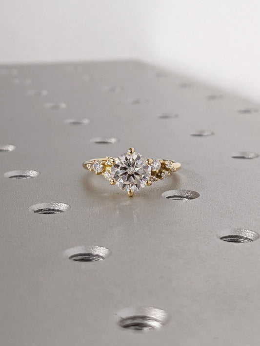 Asscher Three Stones Engagement Ring – 5.75 CT Moissanite Diamond