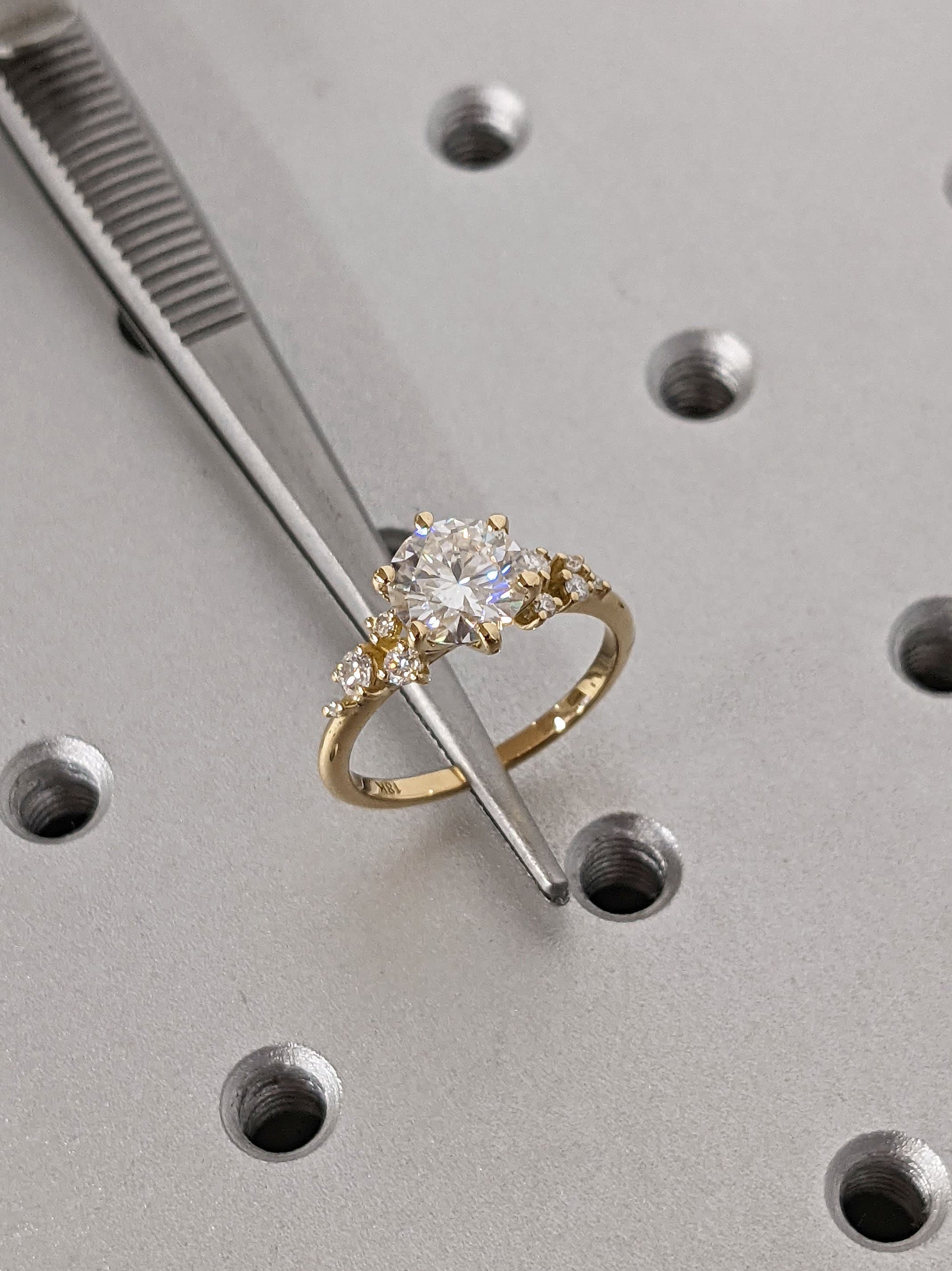 Asscher Three Stones Engagement Ring – 5.75 CT Moissanite Diamond