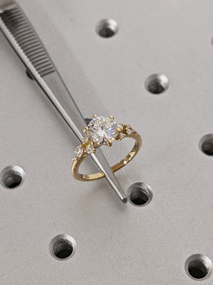 Asscher Three Stones Engagement Ring – 5.75 CT Moissanite Diamond