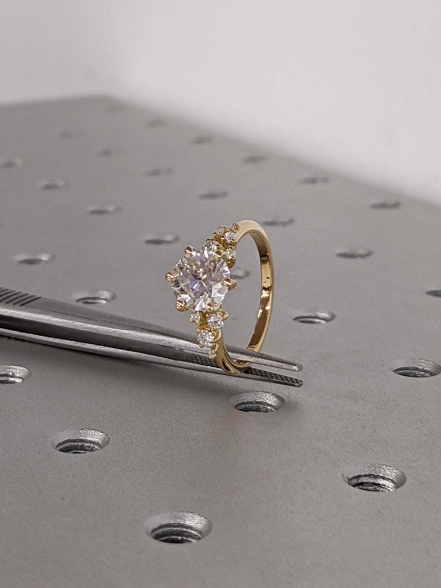 Asscher Three Stones Engagement Ring – 5.75 CT Moissanite Diamond