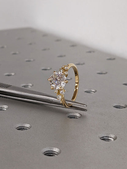 Asscher Three Stones Engagement Ring – 5.75 CT Moissanite Diamond