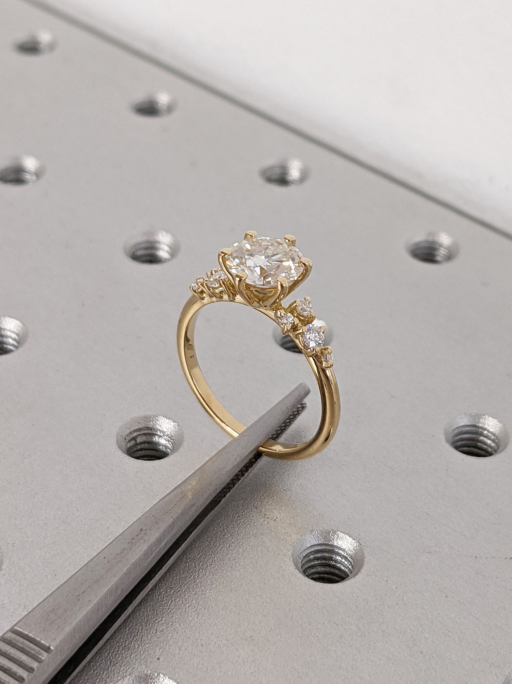 Asscher Three Stones Engagement Ring – 5.75 CT Moissanite Diamond