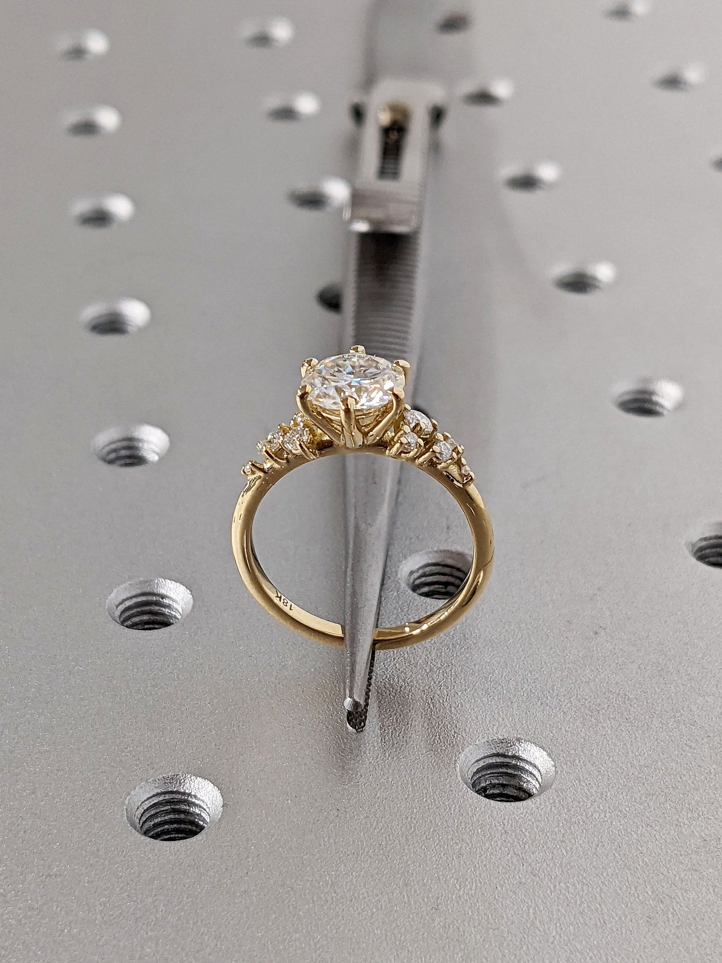 Asscher Three Stones Engagement Ring – 5.75 CT Moissanite Diamond