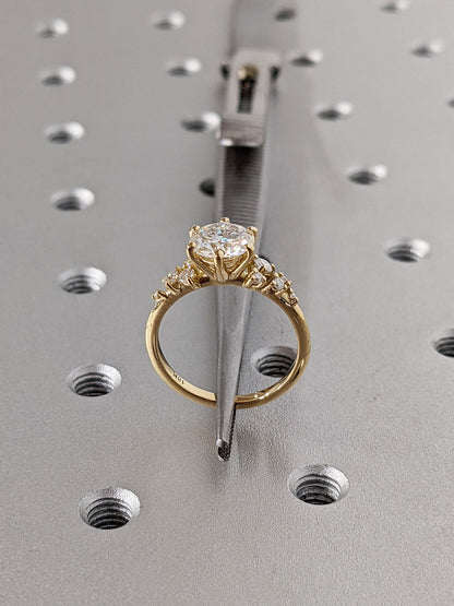 Asscher Three Stones Engagement Ring – 5.75 CT Moissanite Diamond