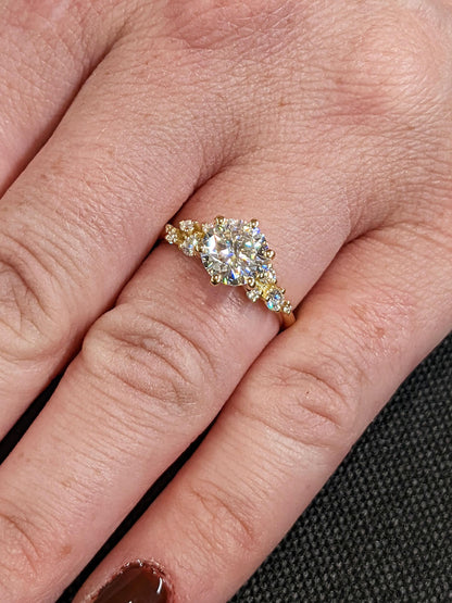 Asscher Three Stones Engagement Ring – 5.75 CT Moissanite Diamond