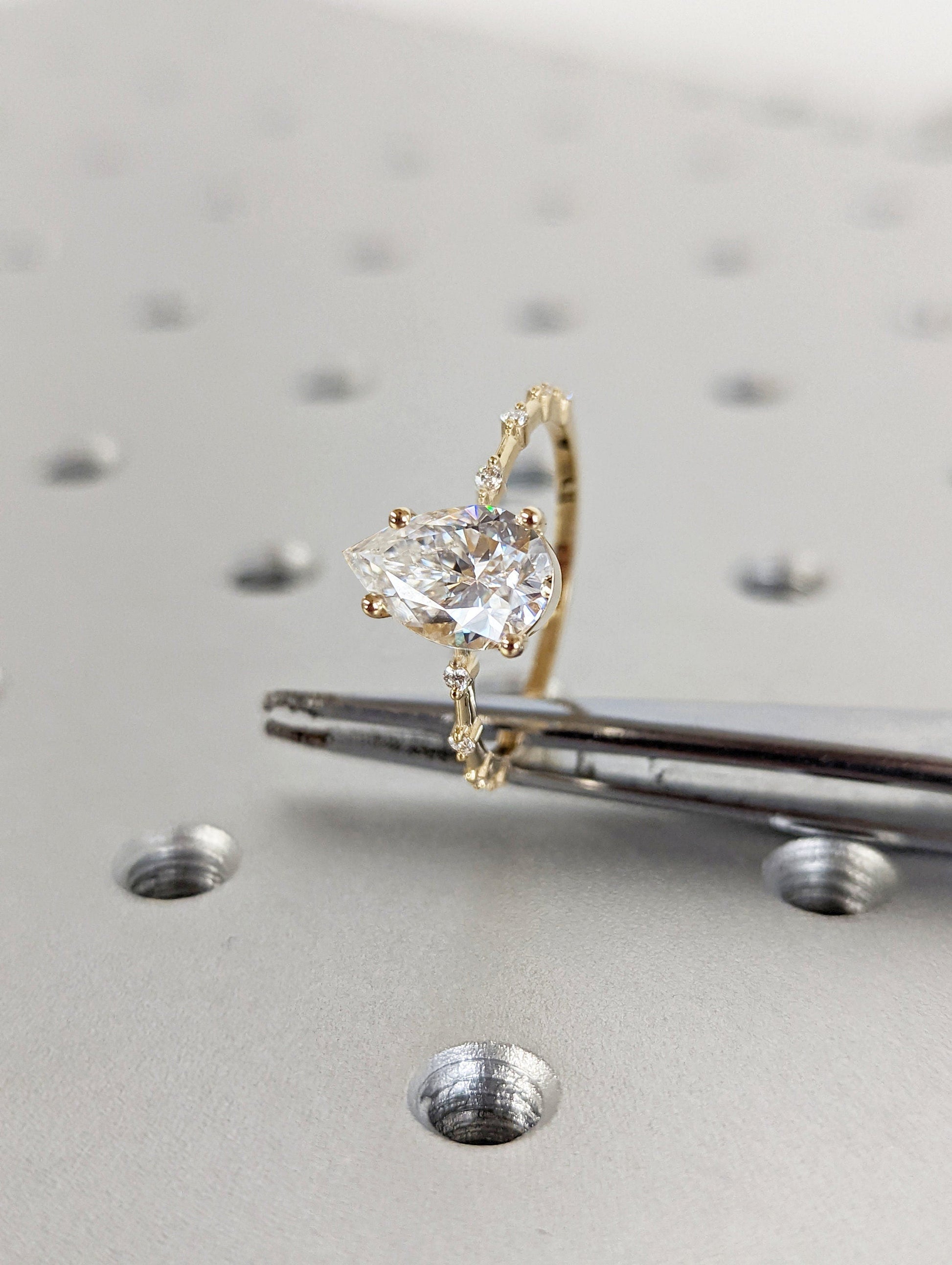 Asscher Three Stones Engagement Ring – 5.75 CT Moissanite Diamond