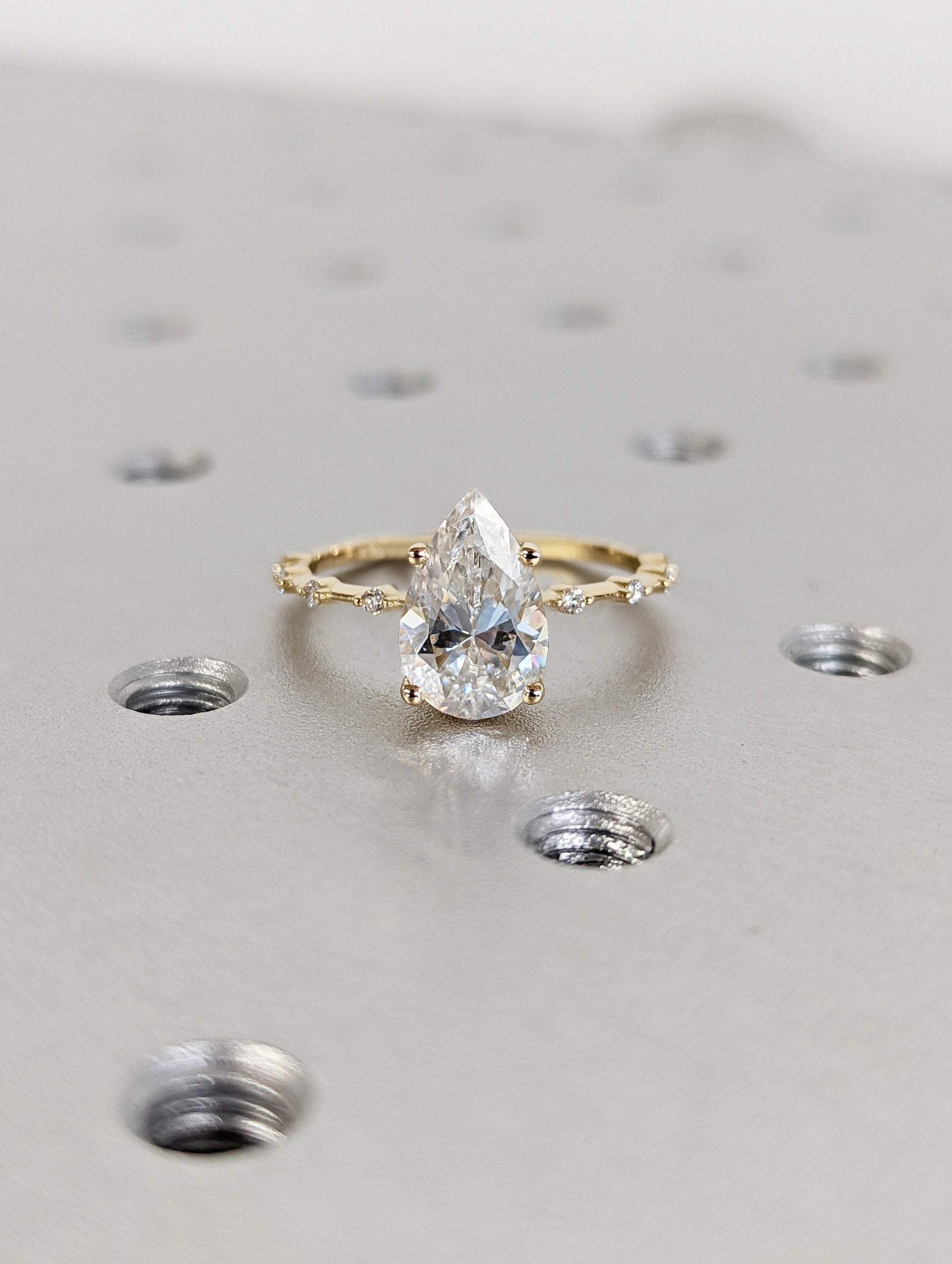 Asscher Three Stones Engagement Ring – 5.75 CT Moissanite Diamond