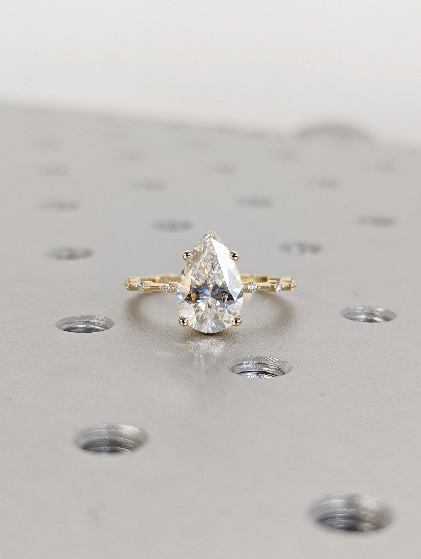 Asscher Three Stones Engagement Ring – 5.75 CT Moissanite Diamond