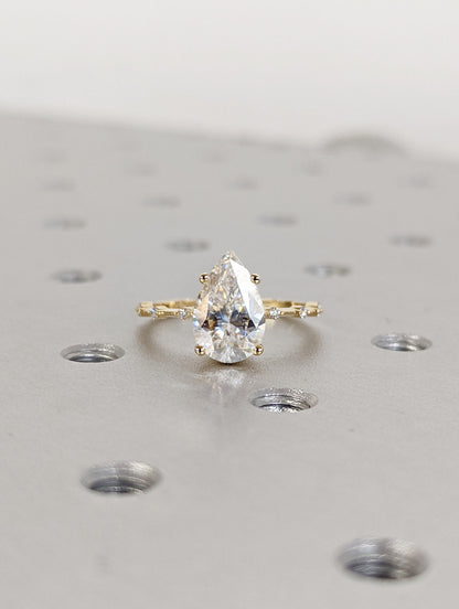 Asscher Three Stones Engagement Ring – 5.75 CT Moissanite Diamond