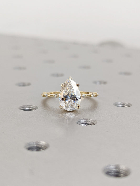 Asscher Three Stones Engagement Ring – 5.75 CT Moissanite Diamond