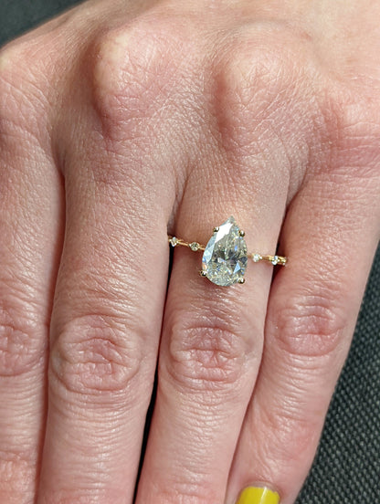 Asscher Three Stones Engagement Ring – 5.75 CT Moissanite Diamond