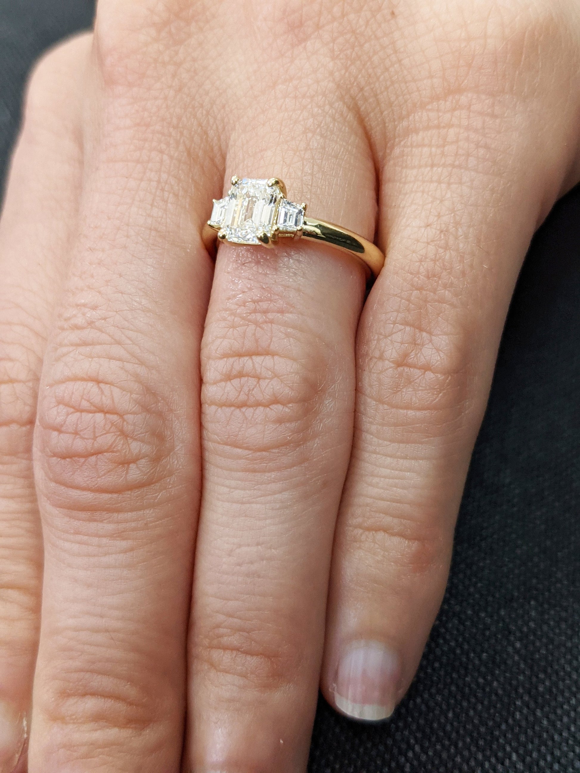 Asscher Three Stones Engagement Ring – 5.75 CT Moissanite Diamond