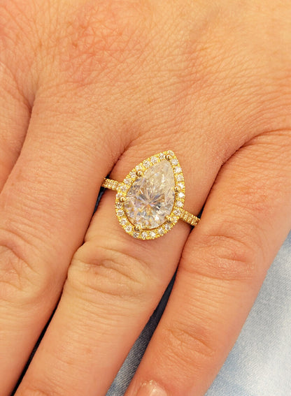 Asscher Three Stones Engagement Ring – 5.75 CT Moissanite Diamond