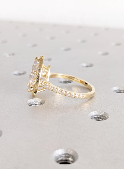 Asscher Three Stones Engagement Ring – 5.75 CT Moissanite Diamond