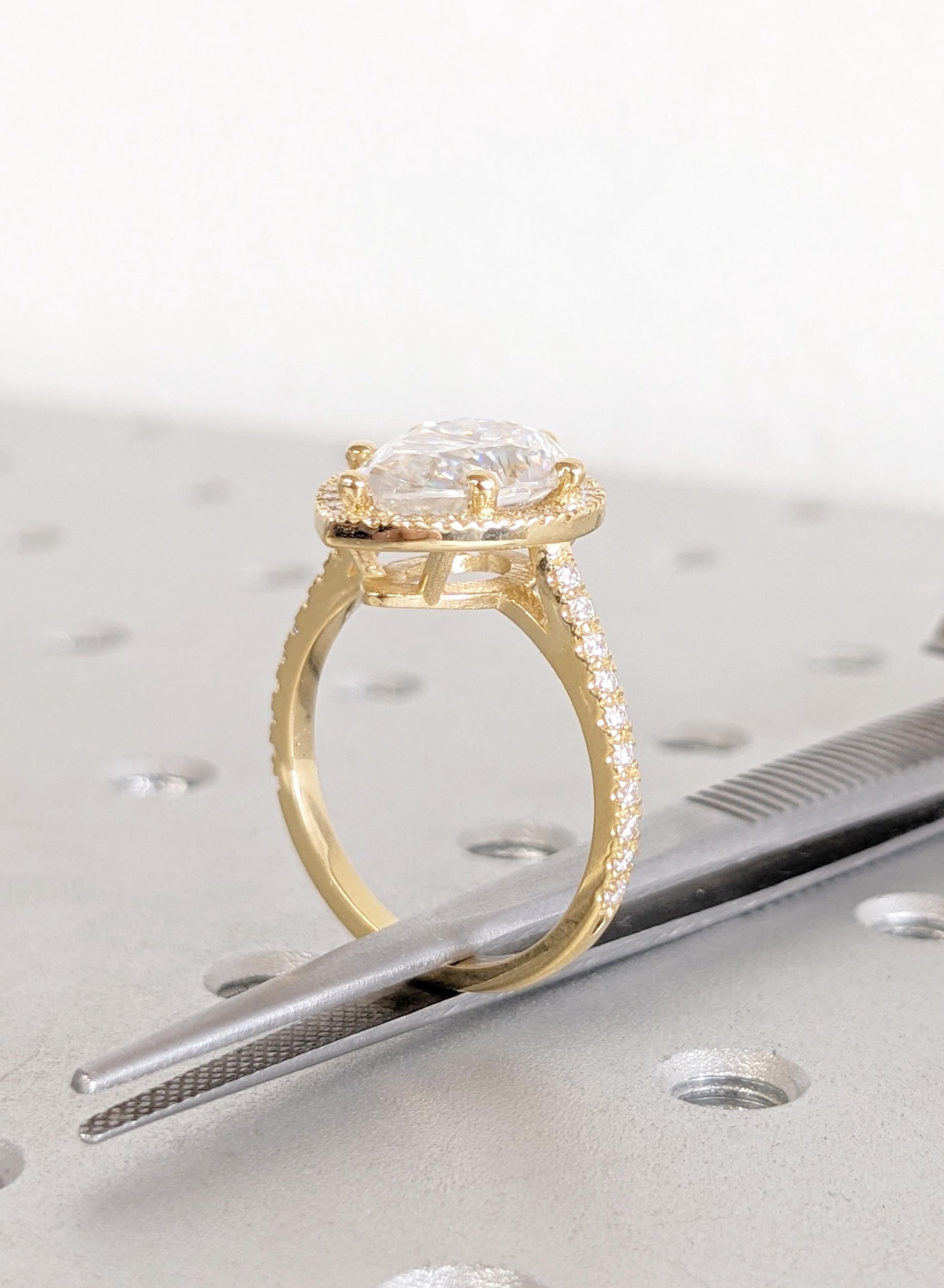 Asscher Three Stones Engagement Ring – 5.75 CT Moissanite Diamond