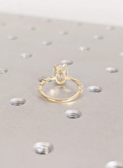 Asscher Three Stones Engagement Ring – 5.75 CT Moissanite Diamond