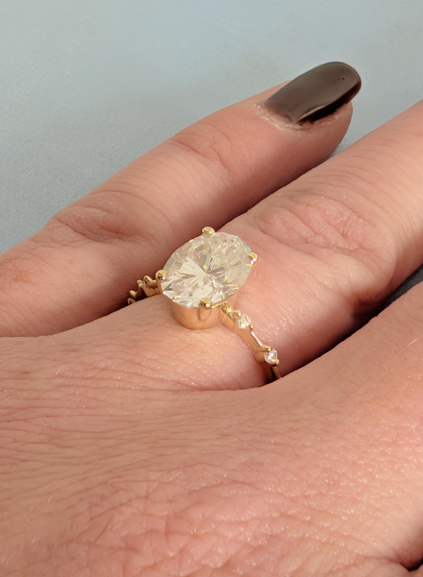 Asscher Three Stones Engagement Ring – 5.75 CT Moissanite Diamond