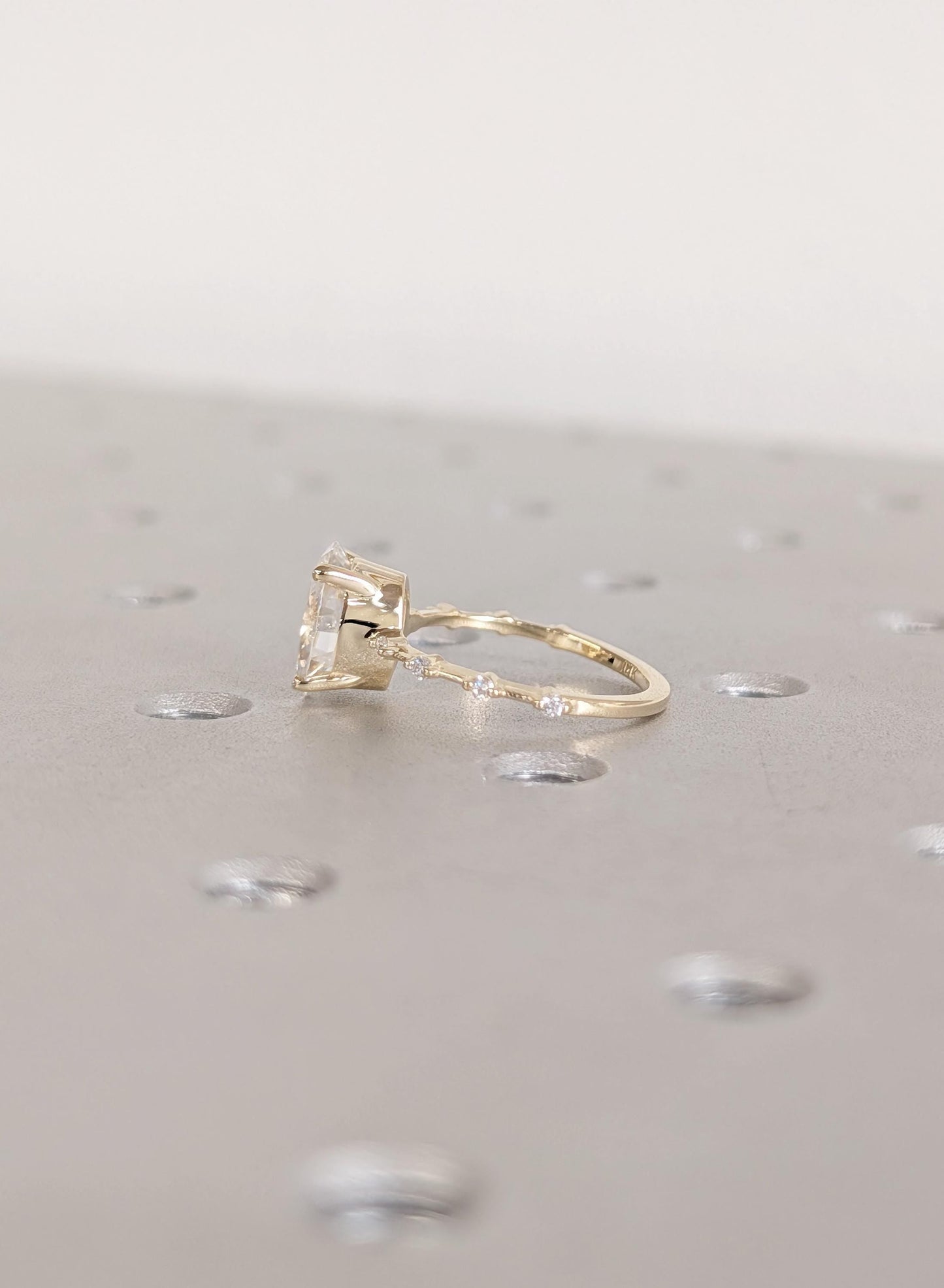Asscher Three Stones Engagement Ring – 5.75 CT Moissanite Diamond