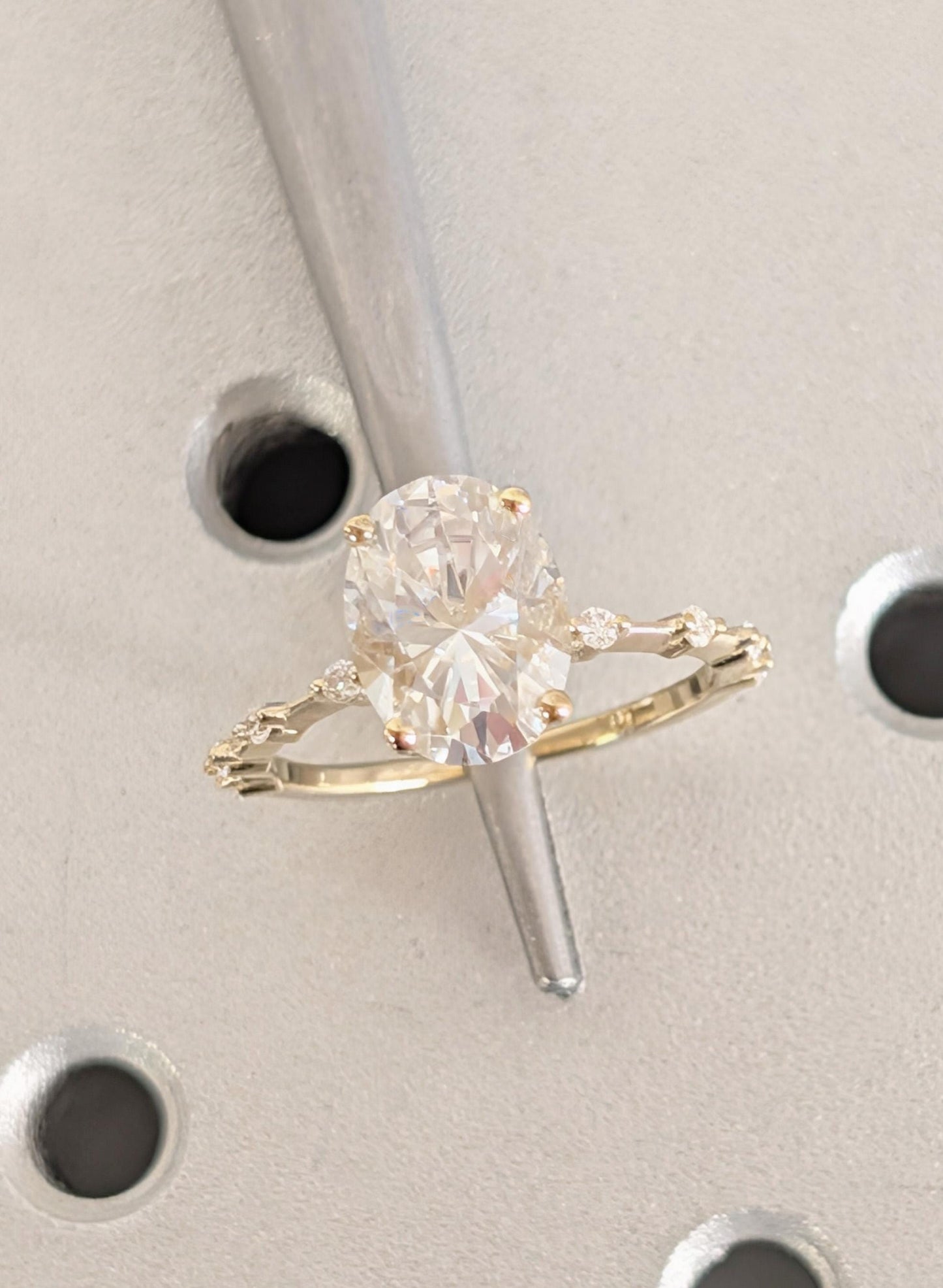 Asscher Three Stones Engagement Ring – 5.75 CT Moissanite Diamond