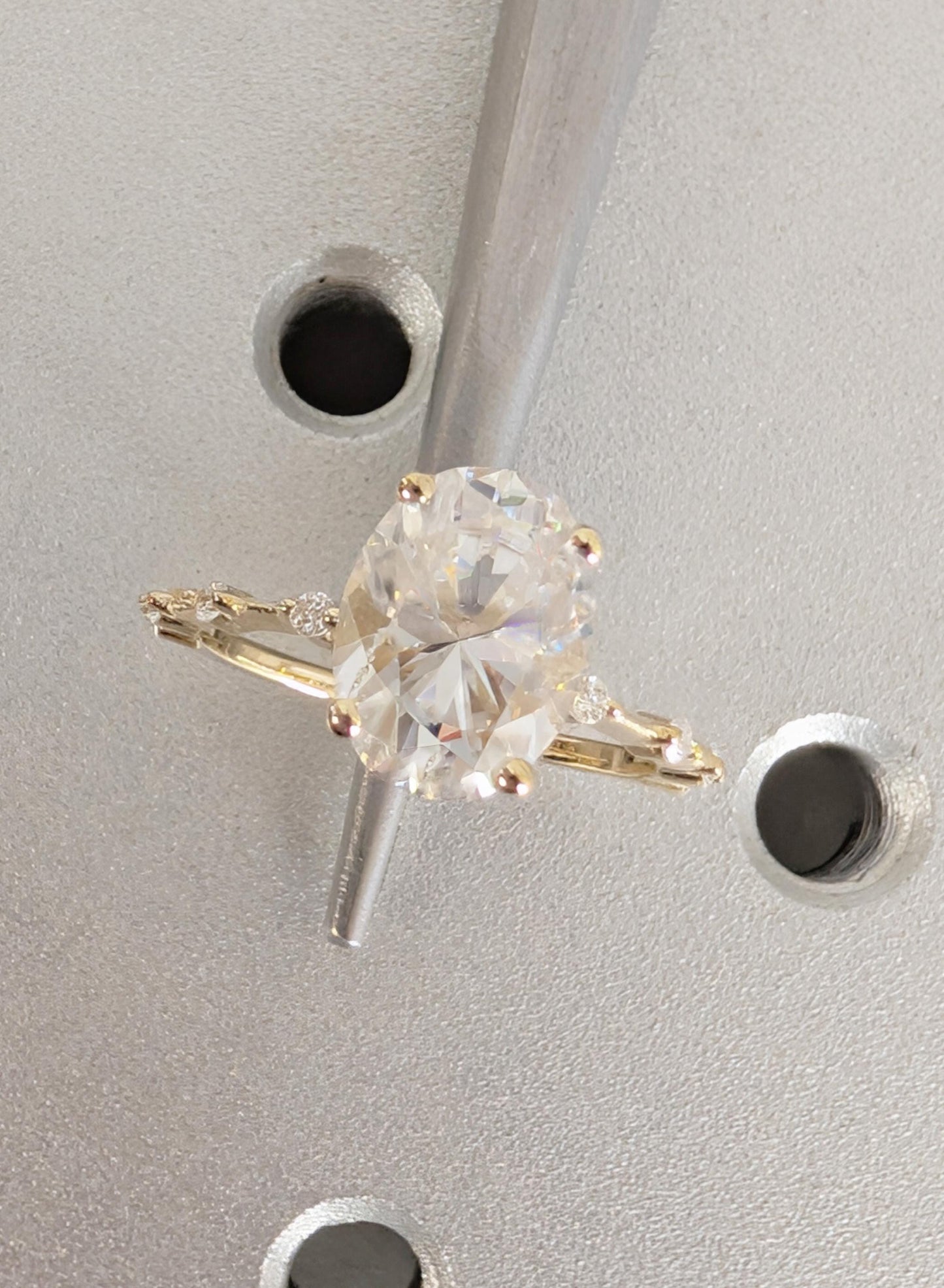 Asscher Three Stones Engagement Ring – 5.75 CT Moissanite Diamond