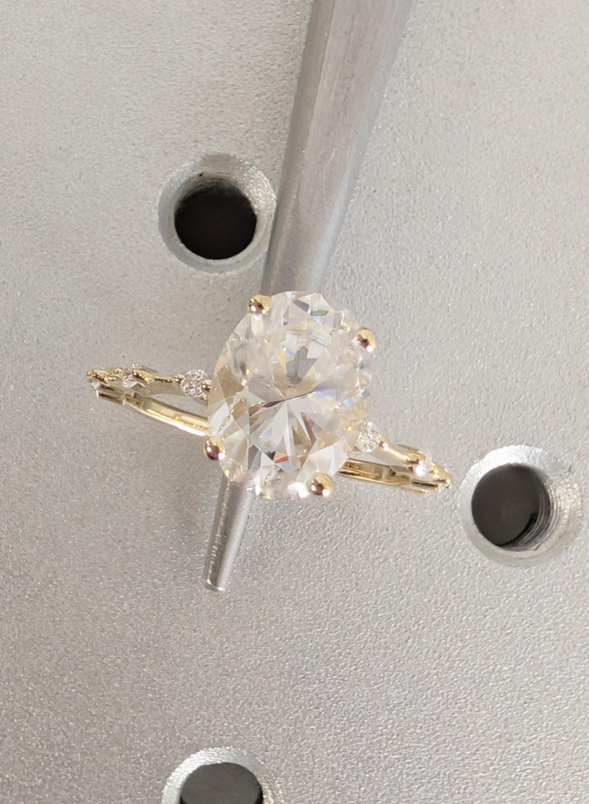 Asscher Three Stones Engagement Ring – 5.75 CT Moissanite Diamond