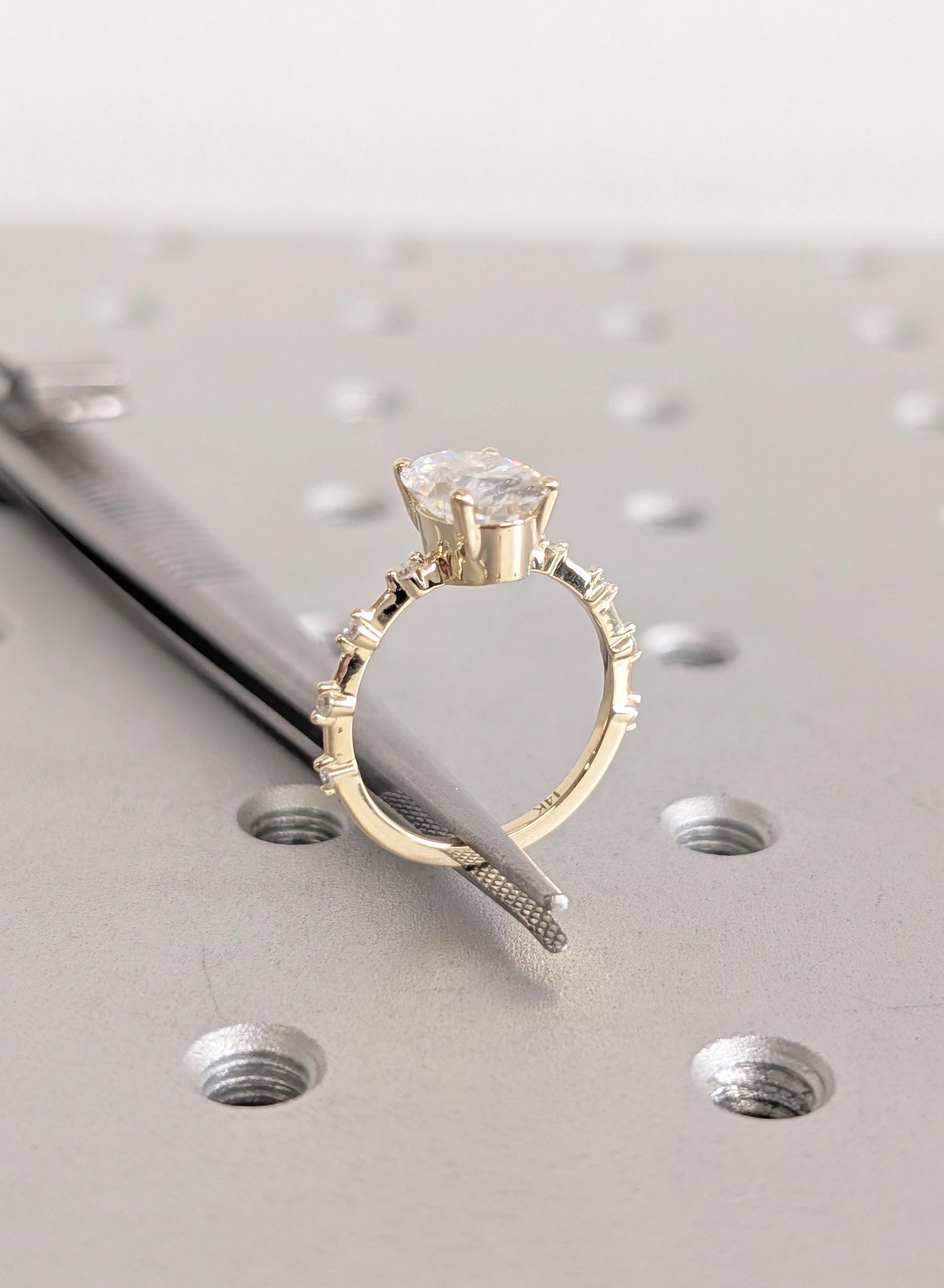 Asscher Three Stones Engagement Ring – 5.75 CT Moissanite Diamond